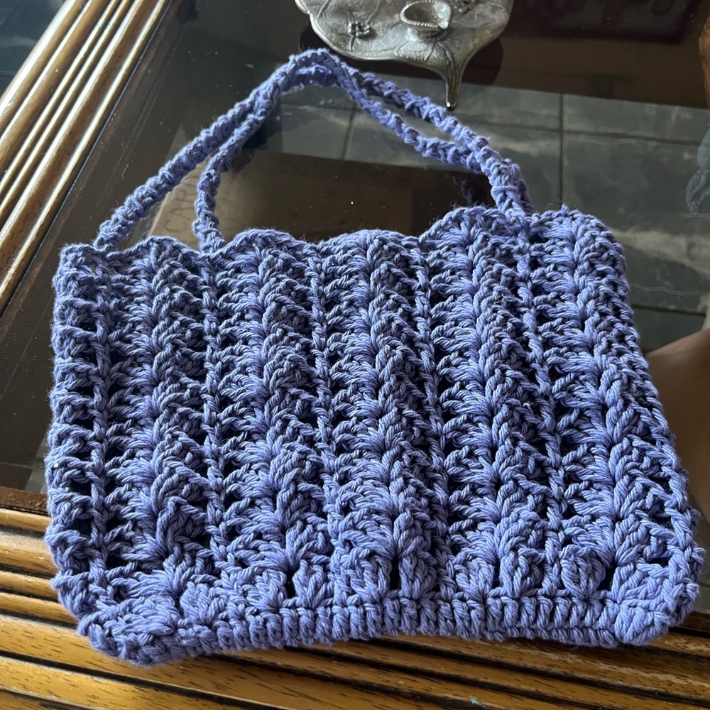Handcrafted Purple Crochet Bag
